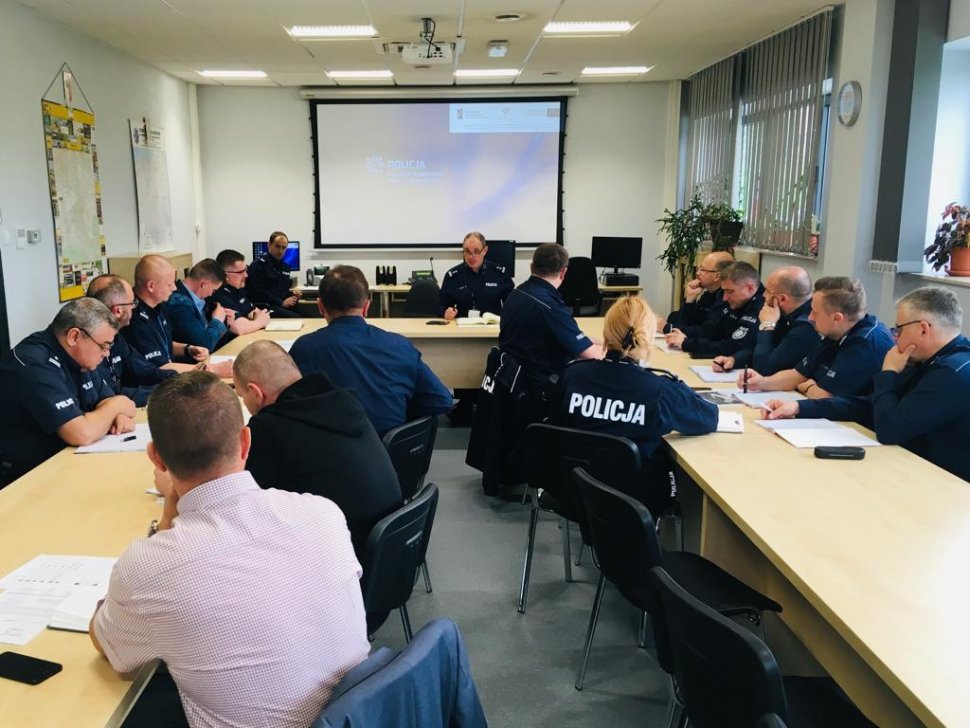 Bielscy policjanci podczas narady do Mistrzostw Świata U-20
