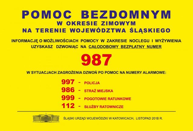 Ulotka informacyjna dot. pomocy dla bezdomnych.
