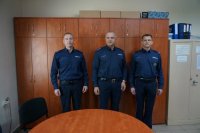 I Zastępca Komendanta Miejskiego Policji w B-B nadkom. Krzysztof Czaja z Komendantem KP IV kom. Radosławem Gruchała i Zastępcą Komendanta KP III podinsp. Mirosławem Kusakiem.