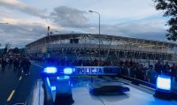 Policyjne zabezpieczenie meczu Portugalii i Argentyny podczas mistrzostw świata w Bielsku-Białej.