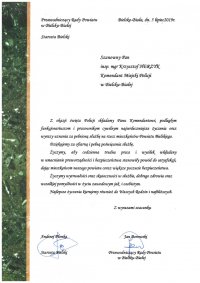 List z życzeniami z okazji Święta Policji