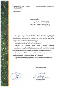 List z życzeniami z okazji Święta Policji