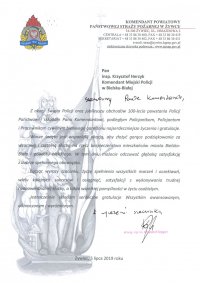 List z życzeniami z okazji Święta Policji