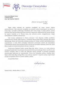 List z życzeniami z okazji Święta Policji