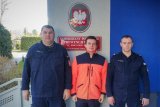 Członkowie policyjnego klubu honorowych dawców krwi w Bielsku-Białej: Prezes: mł. asp. Mariusz Fender, sekretarz i skarbnik: sierż. szt. Bartosz Klimek oraz członek zarządu st. sierż. Marcin Misiarz.