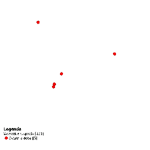 mapa Polski z zaznaczonymi miejscami wypadków drogowych ze skutkiem śmiertelnym