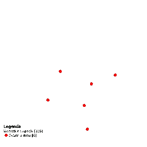 mapa Polski z zaznaczonymi miejscami wypadków drogowych ze skutkiem śmiertelnym