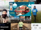 Kolaż zdjęć biegaczy, zruztów ekranu z aplilkacji do aktywności fizycznej i karty startowej biegu charytatywnego