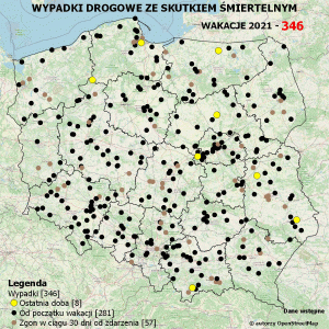 aktualna mapa wypadków drogowych