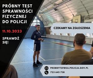 na zdjęciu policjant podczas testu