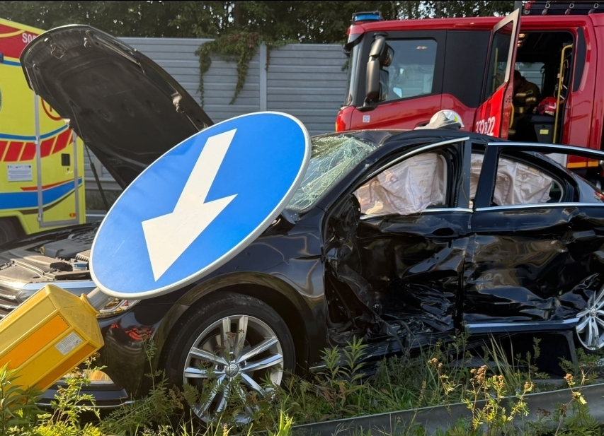 Wypadek na drodze krajowej nr 1 między Bielskiem-Białą