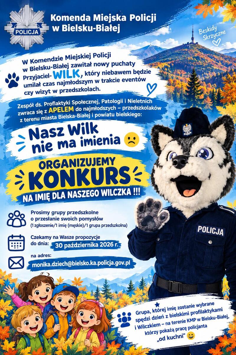 Konkurs dla przedszkolaków na imię maskotki KMP w Bielsku-Białej